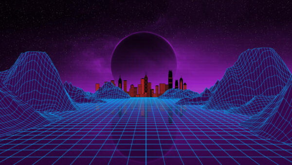 Wallpaper Purple, Reality, Virtual, Vaporwave, Space, Desktop, Artistic, Night