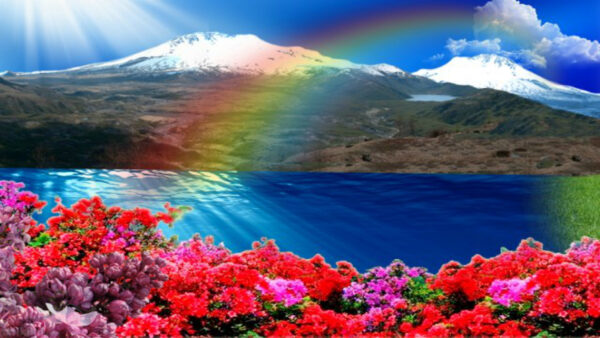 Wallpaper Desktop, Spring, Resplendence, Rainbow