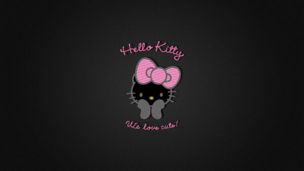 Wallpaper Kitty, Hello, Black, Background, Desktop