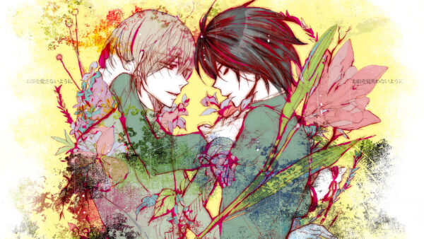 Wallpaper Colorful, Flowers, Comforting, Light, With, Note, Yaoi, Death, Anime, Yagami, Around