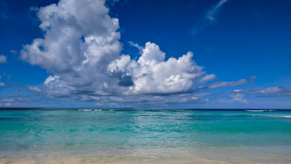 Wallpaper Mobile, Calm, Clouds, Water, White, Waves, Blue, Desktop, Sky, Ocean, Under, Beach, Body