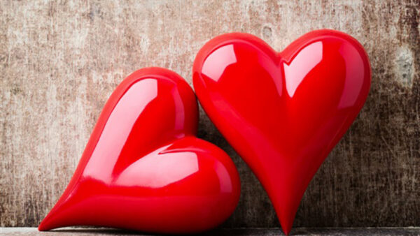 Wallpaper Hearts, Heart, Red, Romantic, Love, Two