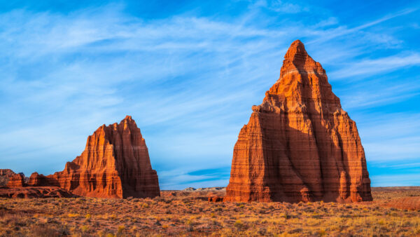 Wallpaper Mobile, During, Daytime, Blue, Nature, Background, Land, Brown, Sky, Desktop, Grass, Rocks