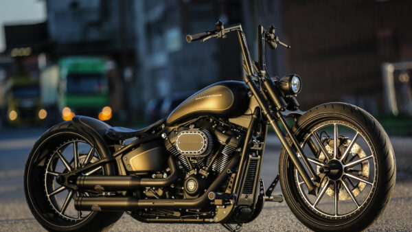 Wallpaper Harley-Davidson, Golden, Black, Motorcycle