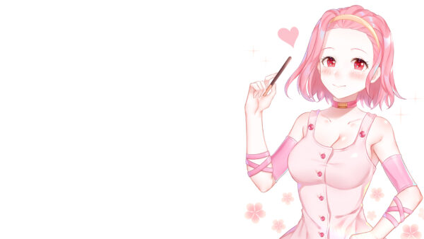 Wallpaper Eyes, Hair, Girl, Pink, White, JOJO, With, Desktop, Red, Anime, Reimi, Background, Sugimoto, And