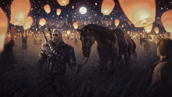 Wallpaper Lantern, Rivia, Wild, Geralt, The, Witcher, Hunt