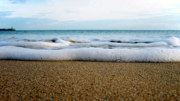 Wallpaper Beach, Waves, Sand, Wet, Foam