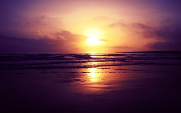 Wallpaper Sunset, Beach