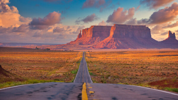 Wallpaper Road, Between, Desert, Nature, Monument, Arizona, Valley