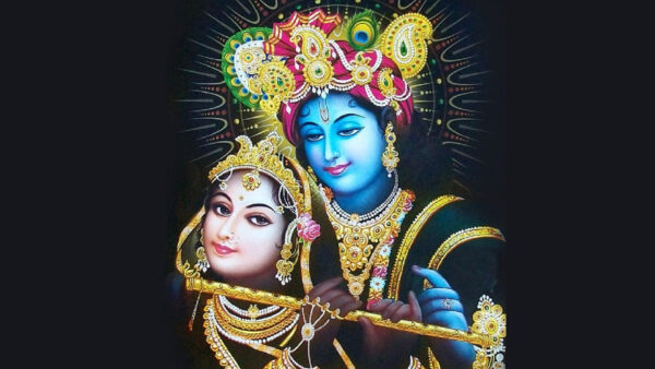 Wallpaper Desktop, And, Background, Radha, Black, Krishna