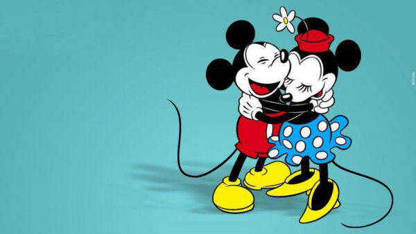 Wallpaper Minnie, Mickey, And, Blue, Desktop, Long, Tail, With, Background, Mouse