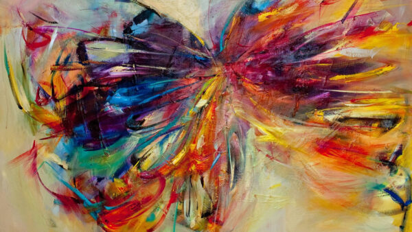 Wallpaper Butterfly, Colorful, Paint, Art, Abstract