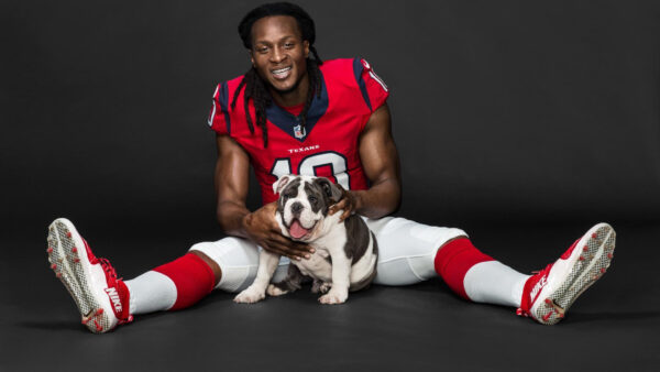 Wallpaper Hopkins, Deandre, Wearing, Playing, Sports, Red, With, Dress, Desktop, Puppy, White
