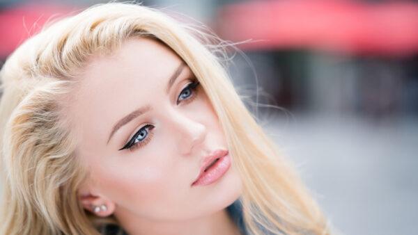 Wallpaper Girl, Background, Blur, Closeup, Eyes, View, Blue, White, Girls, Hair, Model