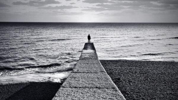 Wallpaper Alone, Standing, Man, Edge, Dock, The