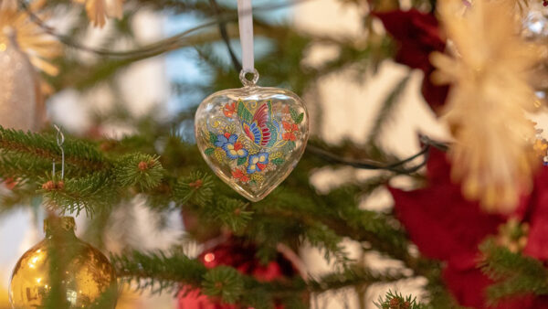 Wallpaper Christmas, Decoration, Heart, Art, Tree, Ornaments, Golden, Colorful, Balls