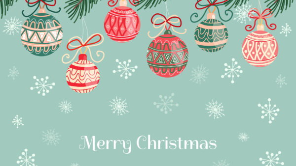 Wallpaper Christmas, Ornament, Balls, Snowflakes, Colorful