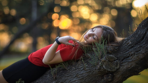 Wallpaper Shorts, Girl, Model, Top, Photoshoot, Trunk, Girls, Black, Wearing, For, Tree, Posing, Lying, Red, And