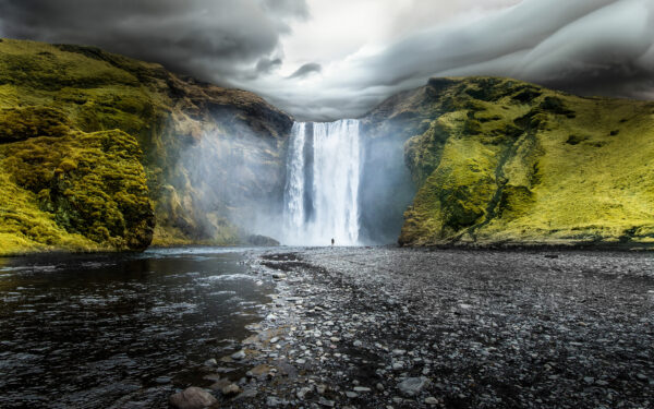 Wallpaper Waterfalls, Skogafoss, Iceland