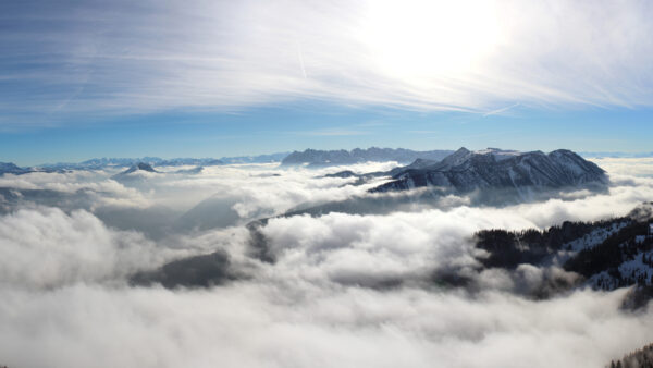 Wallpaper Cloudy, Mountains