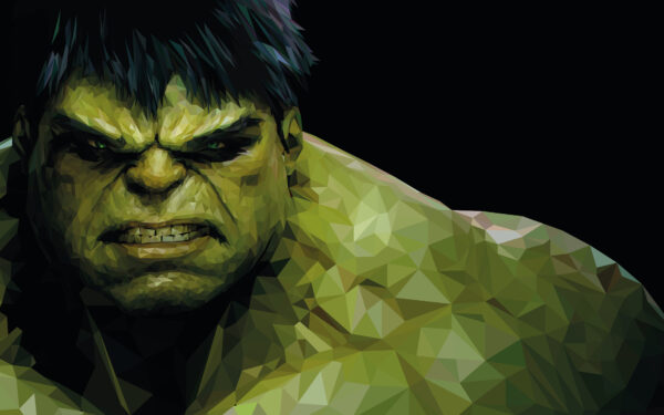 Wallpaper Low-poly, Hulk