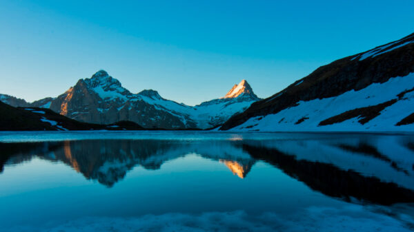 Wallpaper Switzerland, Lake, Bachalpsee, Reflections