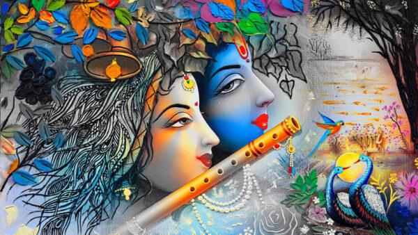 Wallpaper Painting, Krishna, Art, Beautiful