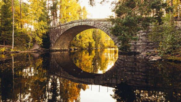 Wallpaper Bridge, Fall, River, Mobile, Trees, Desktop, Nature, Around
