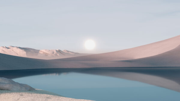 Wallpaper Sunrise, Landscape, Windows, Desert, Desktop, Lake