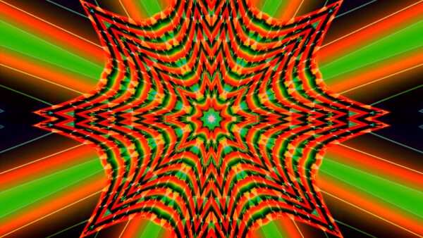 Wallpaper Digital, Green, Orange, Desktop, Kaleidoscope, Abstract, Art, Artistic