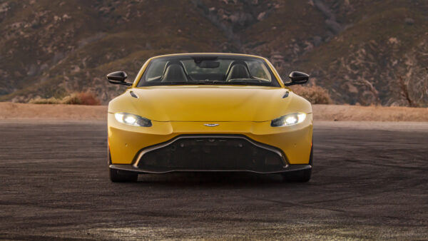 Wallpaper Cars, Yellow, Roadster, Mountain, Background, Vantage, 2021, Martin, Aston