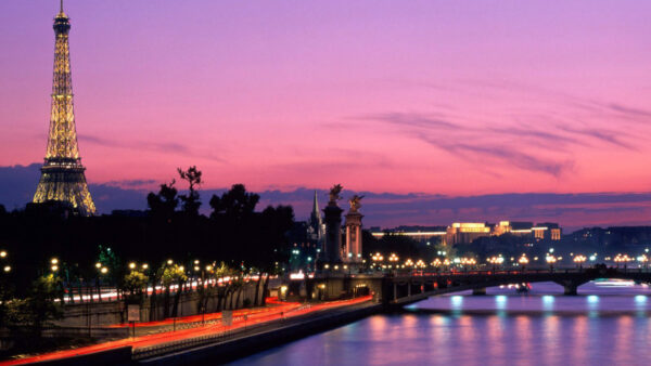 Wallpaper Side, Background, Eiffel, Desktop, Purple, Paris, Sky, With, Travel, Tower