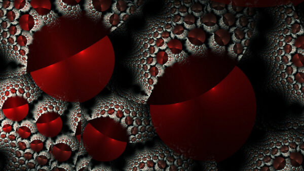 Wallpaper Artwork, Abstract, Silver, Red, Ball, Fractal, Abstraction