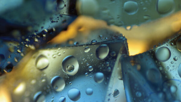 Wallpaper Macro, Drops, Ice, Colorful, Water, Cube, Cubes