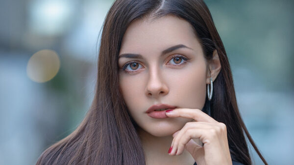 Wallpaper Girl, Background, Hair, Blur, Girls, Black, Model, Bokeh