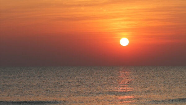 Wallpaper Background, Reflection, Sea, Moon, Sky, Under, Water, Nature, Yellow, Orange