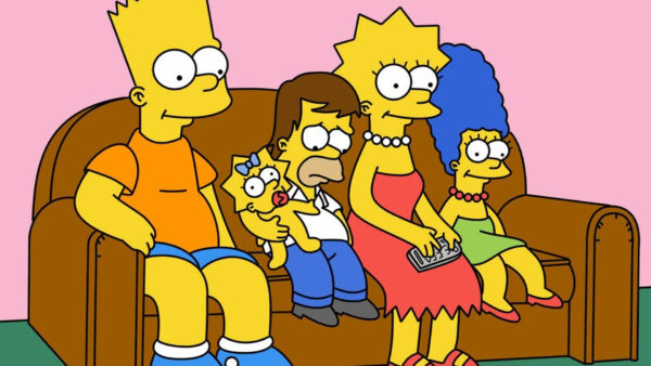 Wallpaper Couch, Background, Family, WALL, Simpson, Pink, Bart, Brown