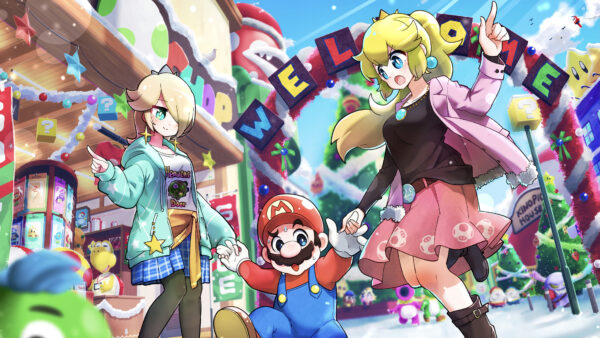 Wallpaper Mario, Super, Bros, Princess, Rosalina, Peach