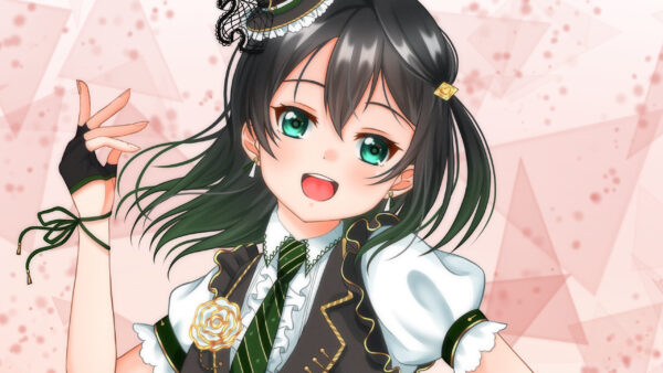 Wallpaper Hair, Black, Anime, Green, Dark, Eyes, Girl