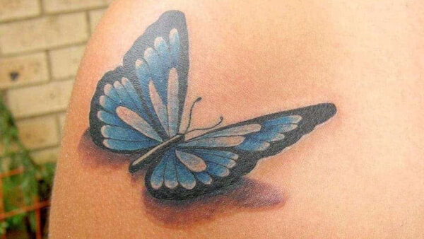 Wallpaper Tattoo, Insane, Butterfly, Blue, Black, Shades