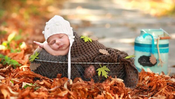 Wallpaper Sleeping, Cloth, Inside, Brown, Blur, Baby, Background, Child, Woolen, Cute, Knitted