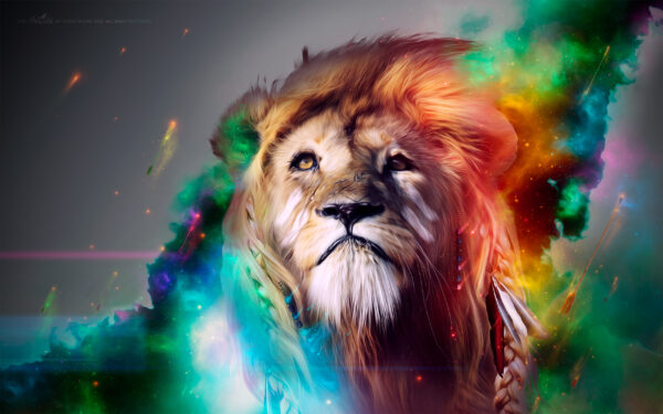 Wallpaper Artwork, Lion, CGI