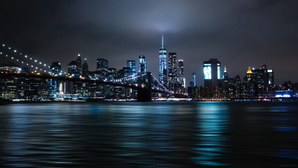 Wallpaper Night, City, York, New, Lights, Brooklyn, Bridge