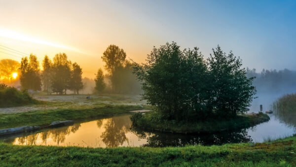 Wallpaper During, River, Nature, Dawn, Summer, Desktop, Fog, And, Landscape