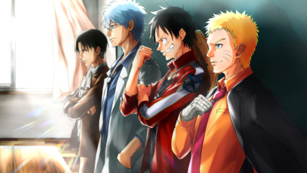 Wallpaper Gintoki, Levi, Piece, Uzumaki, One, Luffy, Attack, Ackerman, Naruto, Gintama, Sakata, Titan, Monkey