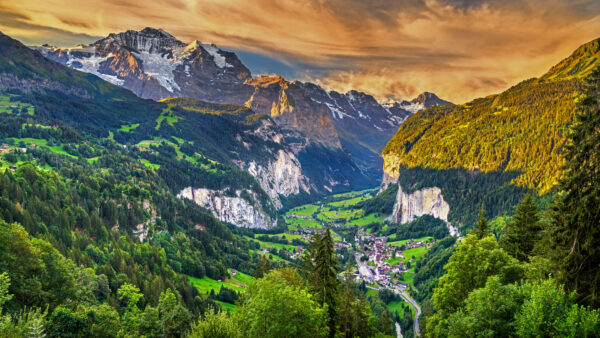 Wallpaper Swiss, Valley, Lauterbrunnen, Travel, Mobile, Switzerland, Jungfrau, Alps, Desktop