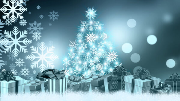 Wallpaper Christmas, Gifts, Desktop, Mobile, With, Tree, Snowflake