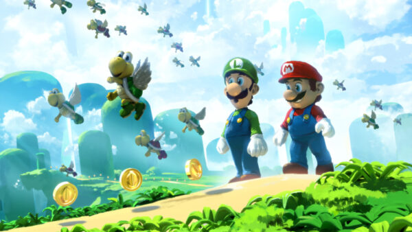 Wallpaper Koopa, Mario, Sky, Troopa, With, Clouds, Games, Background, Luigi