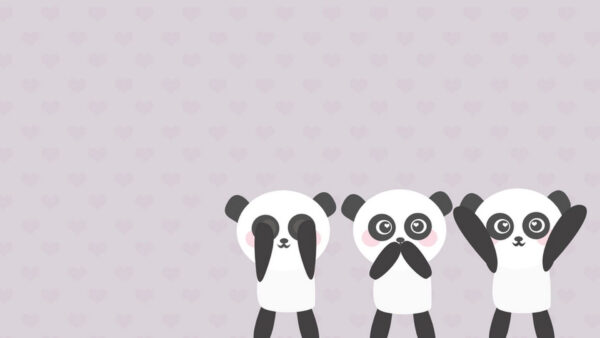 Wallpaper Pink, Desktop, Panda, Pandas, Background, Three