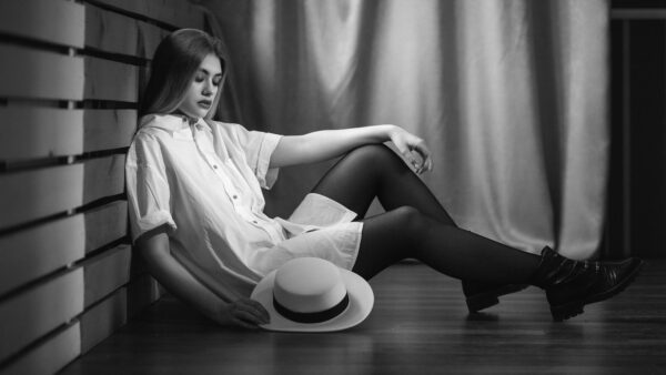 Wallpaper Girl, And, Hat, Model, Wearing, Photo, Shirt, White, Black, Girls
